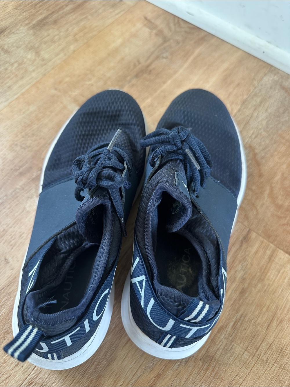 Nautica Navy & White Slip-On Knit Sneakers